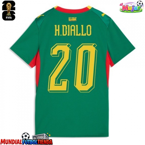 Camiseta Senegal Habib Diallo #20 Segunda Equipación Replica Mundial 2026 para mujer mangas cortas